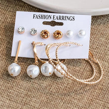 Load image into Gallery viewer, New Korean Simple Plain Gold Metal Beaded Pearl Hoop Earring Fashion Big Circle Hoops Statement Earrings for Women Party Jewelry
