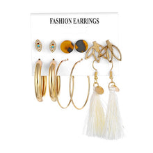 Load image into Gallery viewer, 2020 Vintage Pearl Twist Big Circle Earrings Set for Women Fashion Geometric Imitation Pearl Crystal Earrings Jewelry
