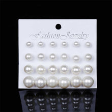 Load image into Gallery viewer, EN 12 Pairs Flower Women'S Earrings Set Pearl Crystal Stud Earrings Boho Geometric Tassel Earrings For Women 2020 Jewelry Gift
