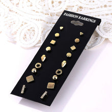 Load image into Gallery viewer, EN 12 Pairs Flower Women'S Earrings Set Pearl Crystal Stud Earrings Boho Geometric Tassel Earrings For Women 2020 Jewelry Gift
