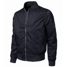 Load image into Gallery viewer, Men's Bomber Jacket Zipper Solid Male Casual windbreaker Jackets Slim Fit Pilot Coat Men Clothes Plus Size 4XL Fashion Outerwear
