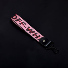 Load image into Gallery viewer, Off White Ribbon Keychain Women Phone Case Wallet Key Chain Porte Clef For Bag Key ring Llaveros Mujer Sleutelhanger Chaveiro
