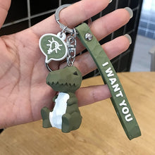 Load image into Gallery viewer, Creative Cartoon Geometric Faceted Dinosaur Panda Doll Keychain Couple Car Key Chain Backpack Hanging Gift
