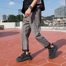 Load image into Gallery viewer, LAPPSTER Streetwear Yellow Plaid Pants Men Joggers 2020 Man Casual Straight Harem Pants Men Korean Hip Hop Track Pants Plus Size
