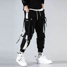 Load image into Gallery viewer, Cargo Pants Joggers Men Black Harem Pants Multi-pocket Ribbons Man Sweatpants Streetwear Casual Pants Elastic waist Male Trouser
