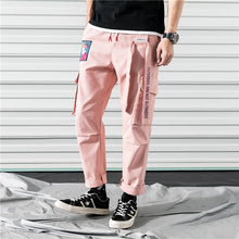 Load image into Gallery viewer, Cargo Pants Joggers Men Black Harem Pants Multi-pocket Ribbons Man Sweatpants Streetwear Casual Pants Elastic waist Male Trouser
