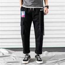 Load image into Gallery viewer, Cargo Pants Joggers Men Black Harem Pants Multi-pocket Ribbons Man Sweatpants Streetwear Casual Pants Elastic waist Male Trouser
