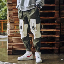 Load image into Gallery viewer, Cargo Pants Joggers Men Black Harem Pants Multi-pocket Ribbons Man Sweatpants Streetwear Casual Pants Elastic waist Male Trouser
