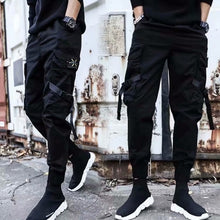 Load image into Gallery viewer, Cargo Pants Joggers Men Black Harem Pants Multi-pocket Ribbons Man Sweatpants Streetwear Casual Pants Elastic waist Male Trouser
