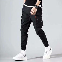 Load image into Gallery viewer, Cargo Pants Joggers Men Black Harem Pants Multi-pocket Ribbons Man Sweatpants Streetwear Casual Pants Elastic waist Male Trouser
