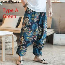 Load image into Gallery viewer, Baggy Cotton Linen Harem Pants Men Hip-hop Women Plus Size Wide Leg Trousers Casual Vintage Long Pants Pantalones Hombre 2020
