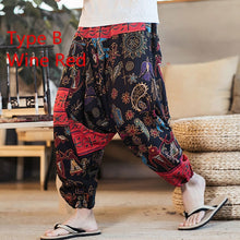 Load image into Gallery viewer, Baggy Cotton Linen Harem Pants Men Hip-hop Women Plus Size Wide Leg Trousers Casual Vintage Long Pants Pantalones Hombre 2020
