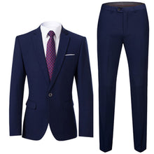 Load image into Gallery viewer, Men Suits Slim Fit Business Uniform Office Suit Wedding Groom Party 2-Piece Jacket Pants Notch Lapel Single Button Formal Casual
