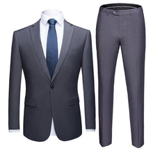 Load image into Gallery viewer, Men Suits Slim Fit Business Uniform Office Suit Wedding Groom Party 2-Piece Jacket Pants Notch Lapel Single Button Formal Casual
