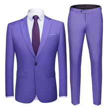 Load image into Gallery viewer, Men Suits Slim Fit Business Uniform Office Suit Wedding Groom Party 2-Piece Jacket Pants Notch Lapel Single Button Formal Casual
