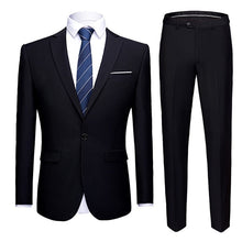 Load image into Gallery viewer, Men Suits Slim Fit Business Uniform Office Suit Wedding Groom Party 2-Piece Jacket Pants Notch Lapel Single Button Formal Casual

