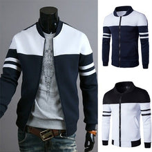Load image into Gallery viewer, Fashion men's ribbon decoration stitching set casual new men's spring and autumn men's jacket
