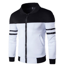 Load image into Gallery viewer, Fashion men's ribbon decoration stitching set casual new men's spring and autumn men's jacket
