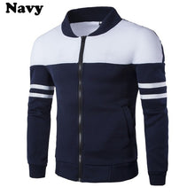 Load image into Gallery viewer, Fashion men's ribbon decoration stitching set casual new men's spring and autumn men's jacket
