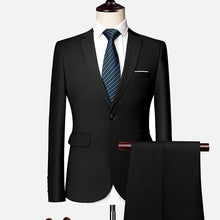 Load image into Gallery viewer, Suit Male 3 Piece Set Business Men's Suits Blazers Large Size Boutique Suit Slim 2020 High-end Formal Fit Party Wedding Regular
