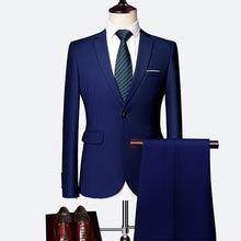 Load image into Gallery viewer, Suit Male 3 Piece Set Business Men's Suits Blazers Large Size Boutique Suit Slim 2020 High-end Formal Fit Party Wedding Regular
