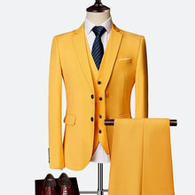 Load image into Gallery viewer, Suit Male 3 Piece Set Business Men's Suits Blazers Large Size Boutique Suit Slim 2020 High-end Formal Fit Party Wedding Regular
