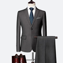 Load image into Gallery viewer, Suit Male 3 Piece Set Business Men's Suits Blazers Large Size Boutique Suit Slim 2020 High-end Formal Fit Party Wedding Regular
