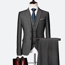 Load image into Gallery viewer, Suit Male 3 Piece Set Business Men's Suits Blazers Large Size Boutique Suit Slim 2020 High-end Formal Fit Party Wedding Regular
