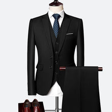 Load image into Gallery viewer, Suit Male 3 Piece Set Business Men's Suits Blazers Large Size Boutique Suit Slim 2020 High-end Formal Fit Party Wedding Regular
