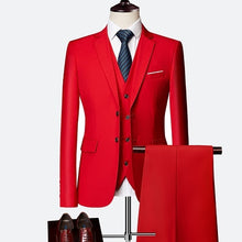 Load image into Gallery viewer, Suit Male 3 Piece Set Business Men's Suits Blazers Large Size Boutique Suit Slim 2020 High-end Formal Fit Party Wedding Regular
