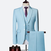 Load image into Gallery viewer, Suit Male 3 Piece Set Business Men's Suits Blazers Large Size Boutique Suit Slim 2020 High-end Formal Fit Party Wedding Regular
