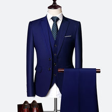 Load image into Gallery viewer, Suit Male 3 Piece Set Business Men's Suits Blazers Large Size Boutique Suit Slim 2020 High-end Formal Fit Party Wedding Regular
