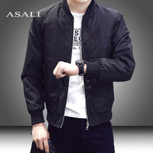Load image into Gallery viewer, Slim Fit Solid Mens Bomber Jacket 2020 Spring Autumn Male Baseball Thin Jackets Brand Casual Coat Top Men's windbreaker Jacket

