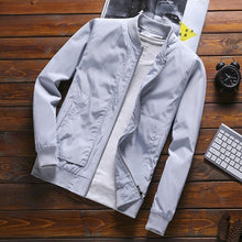 Load image into Gallery viewer, Slim Fit Solid Mens Bomber Jacket 2020 Spring Autumn Male Baseball Thin Jackets Brand Casual Coat Top Men's windbreaker Jacket

