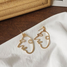 Load image into Gallery viewer, Punk Human Face Drop Earrings For Women Retro Abstract Hollow out Statement Hand Metal Fashion Dangle Earring Jewelry
