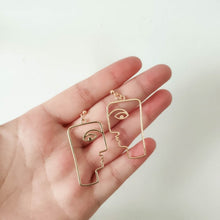 Load image into Gallery viewer, Punk Human Face Drop Earrings For Women Retro Abstract Hollow out Statement Hand Metal Fashion Dangle Earring Jewelry
