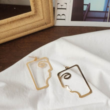 Load image into Gallery viewer, Punk Human Face Drop Earrings For Women Retro Abstract Hollow out Statement Hand Metal Fashion Dangle Earring Jewelry
