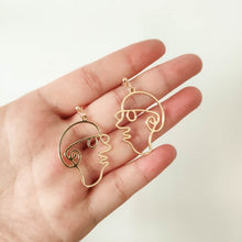 Load image into Gallery viewer, Punk Human Face Drop Earrings For Women Retro Abstract Hollow out Statement Hand Metal Fashion Dangle Earring Jewelry
