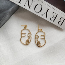 Load image into Gallery viewer, Punk Human Face Drop Earrings For Women Retro Abstract Hollow out Statement Hand Metal Fashion Dangle Earring Jewelry
