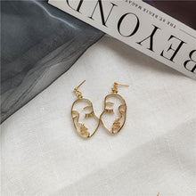 Load image into Gallery viewer, Punk Human Face Drop Earrings For Women Retro Abstract Hollow out Statement Hand Metal Fashion Dangle Earring Jewelry
