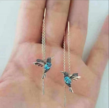 Load image into Gallery viewer, NPKDS 2 Style Elegant Birdie Ear Stud Earrings Rhinestone Dangle Long Tassels Earring for Women Hoop earrings Wedding Jewelry
